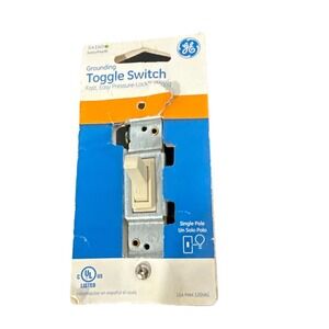 GE 541610 Single Pole Grounding Toggle Switch 120 VAC 15A Ivory